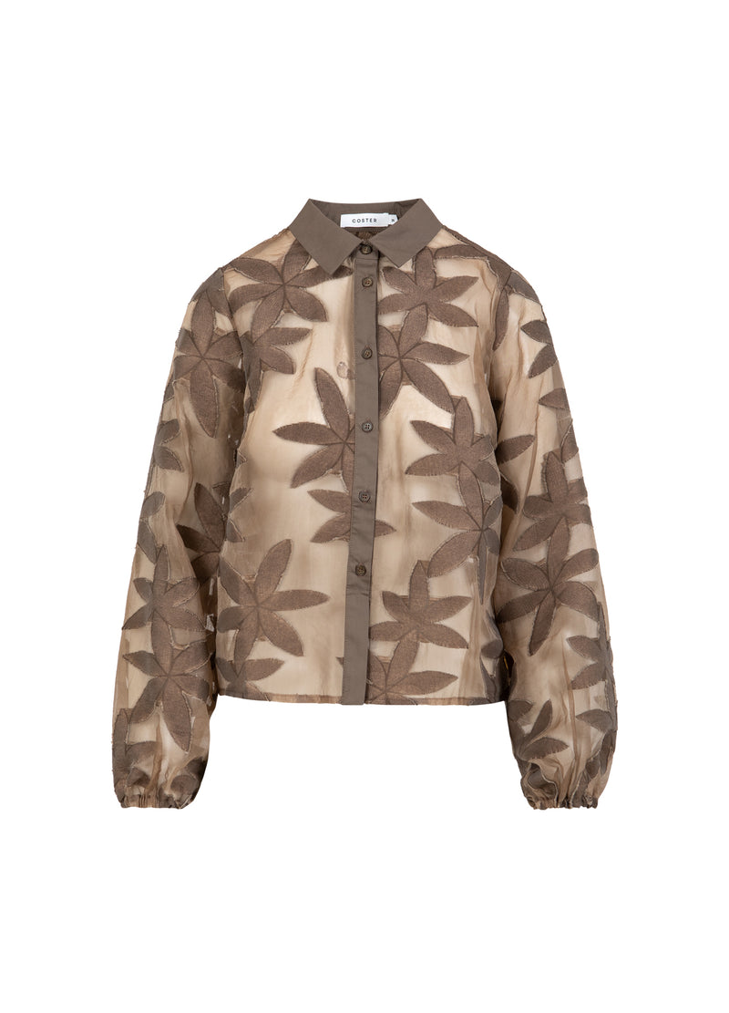 Coster Copenhagen FLOWER STRUCTURE SHIRT Shirt/Blouse Taupe sand - 393