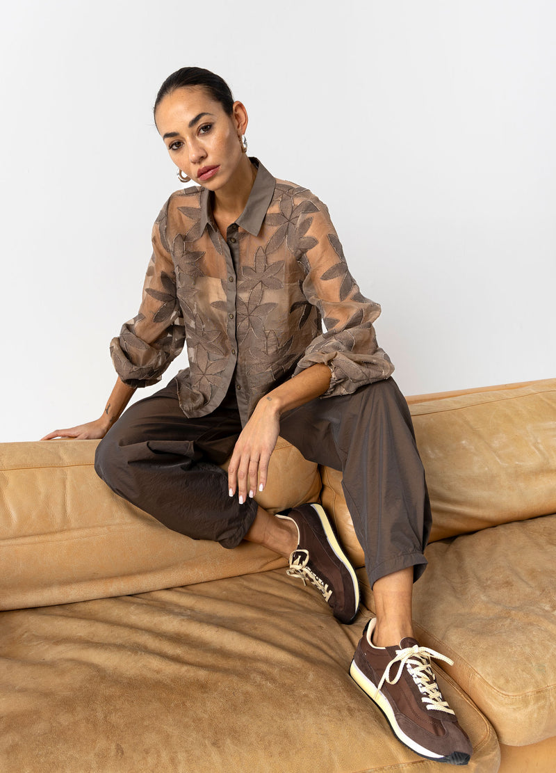 Coster Copenhagen FLOWER STRUCTURE SHIRT Shirt/Blouse Taupe sand - 393