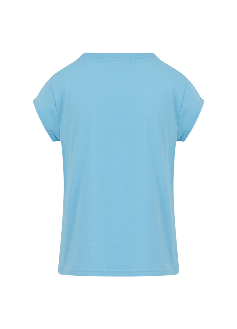 Coster Copenhagen FLOW WING TEE - CAP SLEEVE T-Shirt Coastal blue - 569