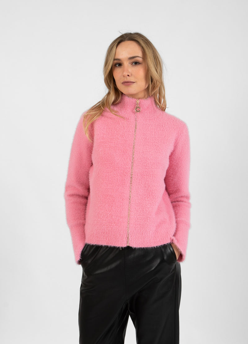 Coster Copenhagen FLUFFY KNIT CARDIGAN Knitwear Dark Blush - 697