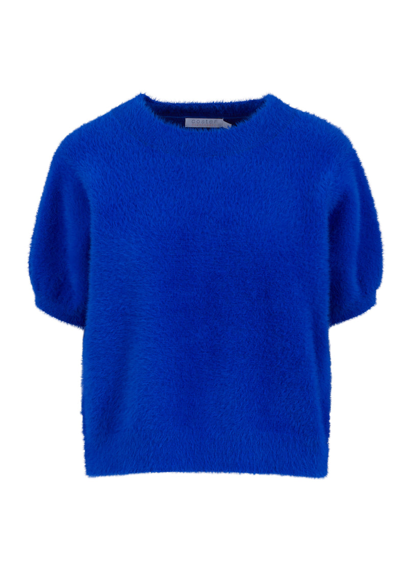 Coster Copenhagen FLUFFY KNIT WITH SHORT SLEEVES Knitwear Electric blue - 578