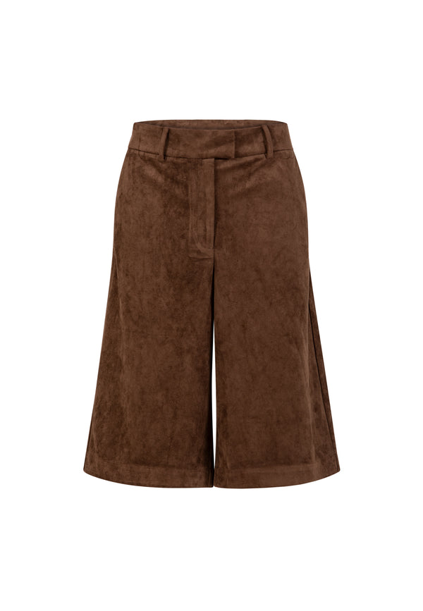 Coster Copenhagen Faux suede shorts Pants Dark Brown - 335