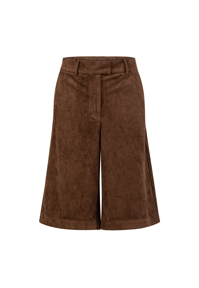 Coster Copenhagen Faux suede shorts Pants Dark Brown - 335