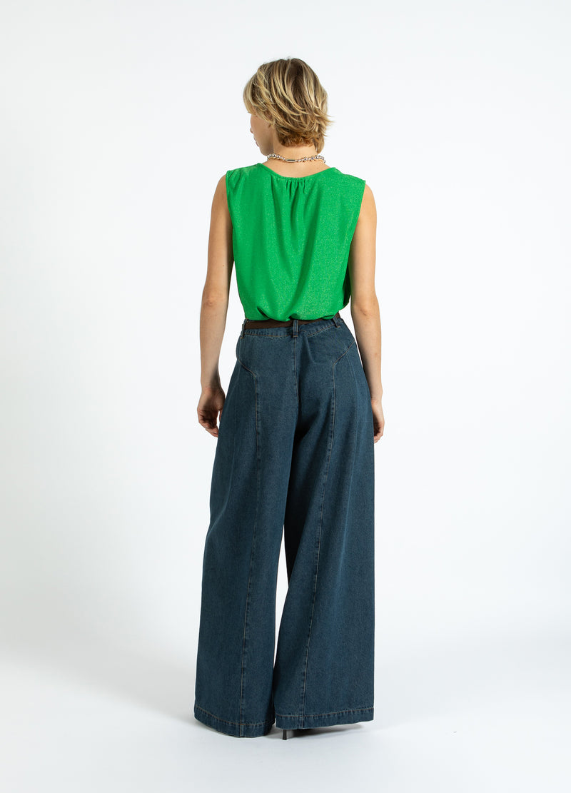 Coster Copenhagen HIGH WAISTED DENIM PANTS - ANNA FIT Pants Dark Blue Denim - 571