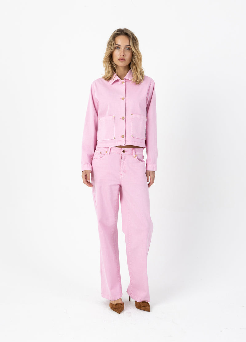 JACKET IN DARK PINK DENIM - Bon bon pink – costercopenhagen.com
