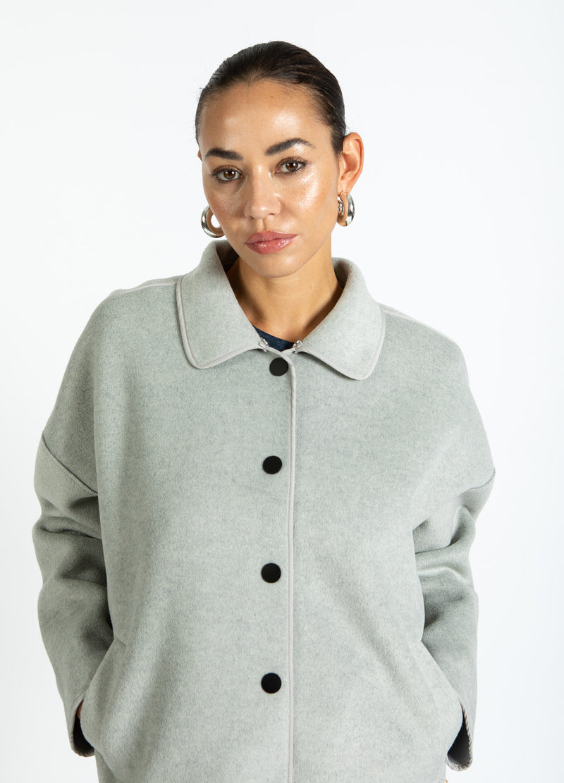 Coster Copenhagen JACKET WITH FUR COLLAR Outerwear Dove grey - 155
