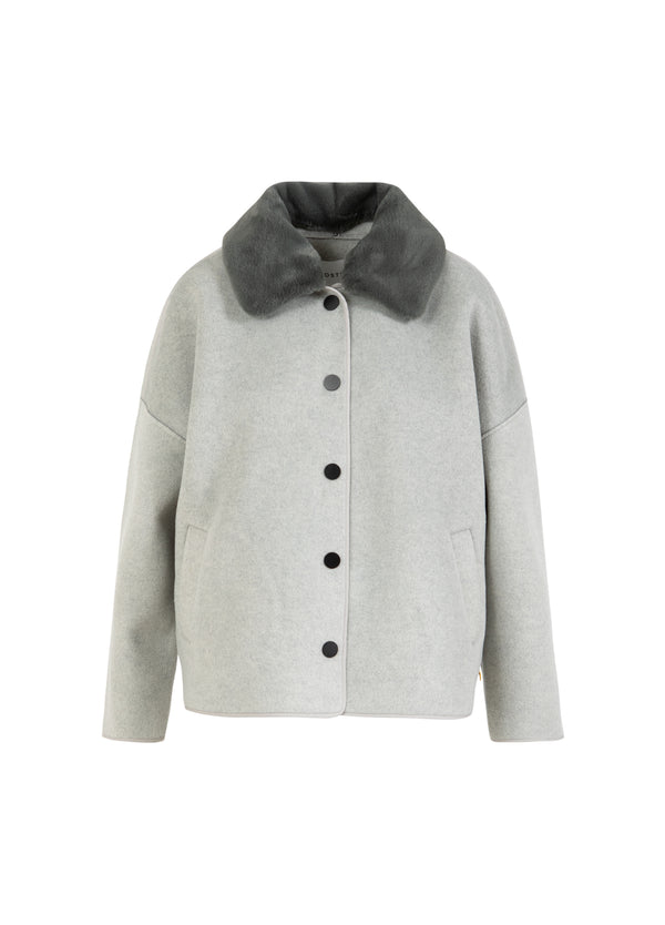 Coster Copenhagen JACKET WITH FUR COLLAR Outerwear Dove grey - 155