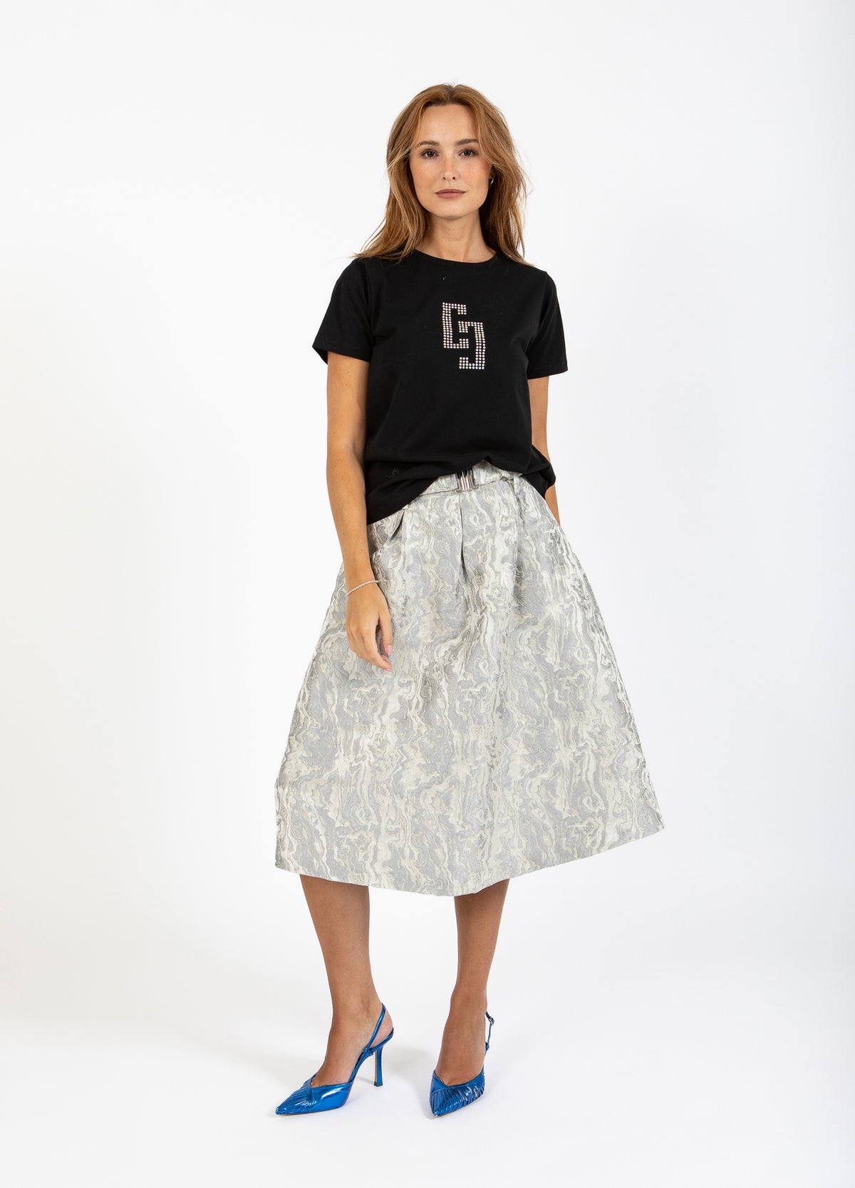 JACQUARD SKIRT - Silver grey – costercopenhagen.com