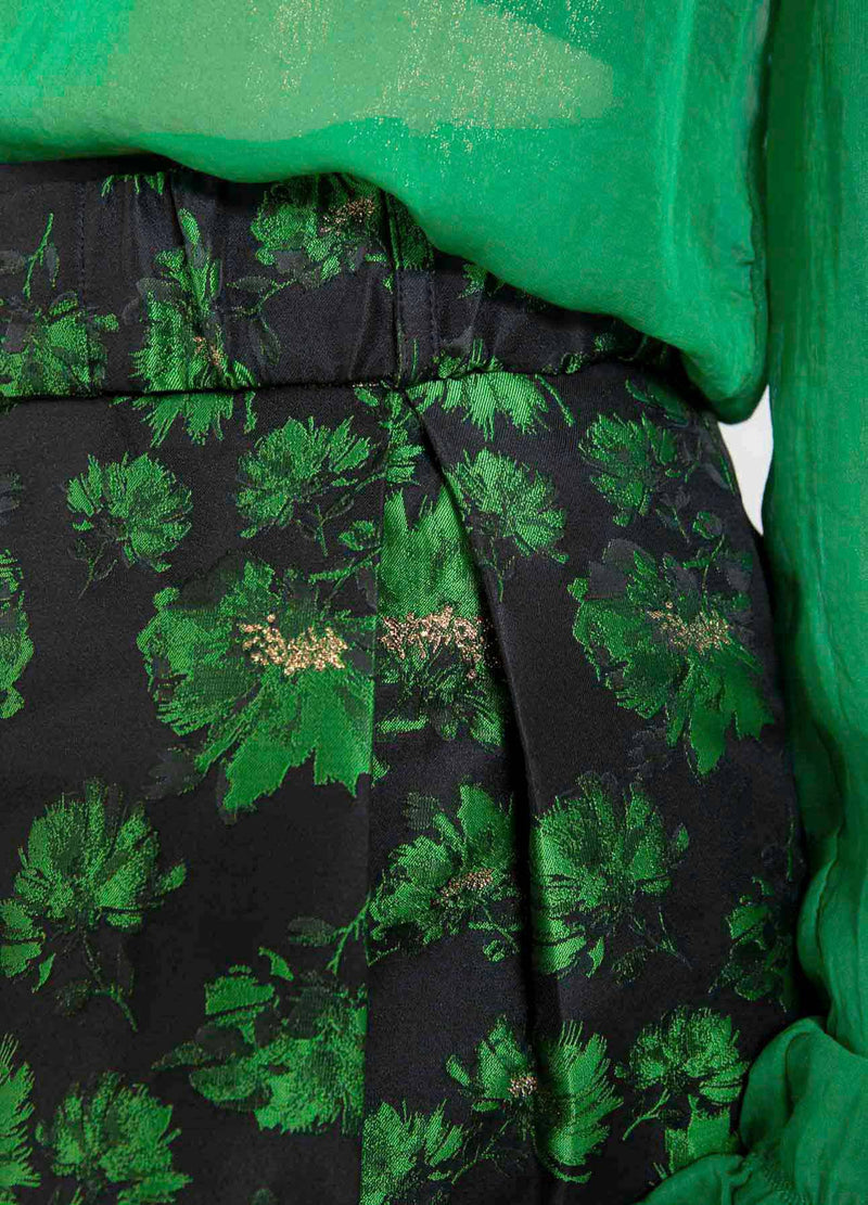 Coster Copenhagen JACQUARD SKIRT W. BELT Skirt Dark green jaquard - 423