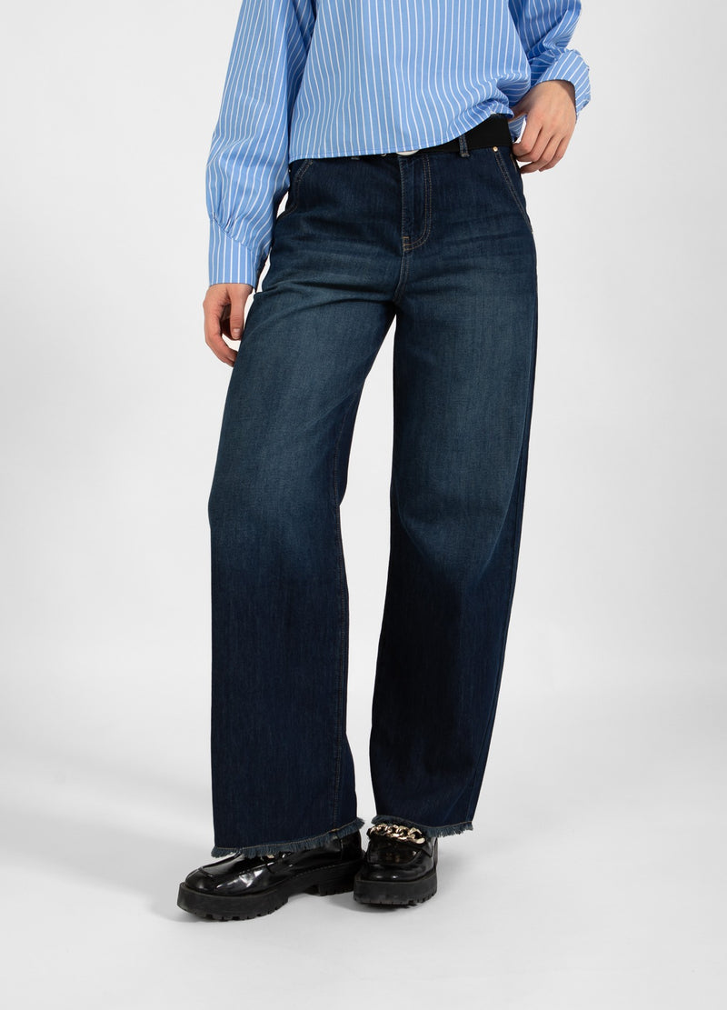 Coster Copenhagen JEANS WITH WIDE LEGS - PETRA FIT Pants Dark Blue Denim - 571