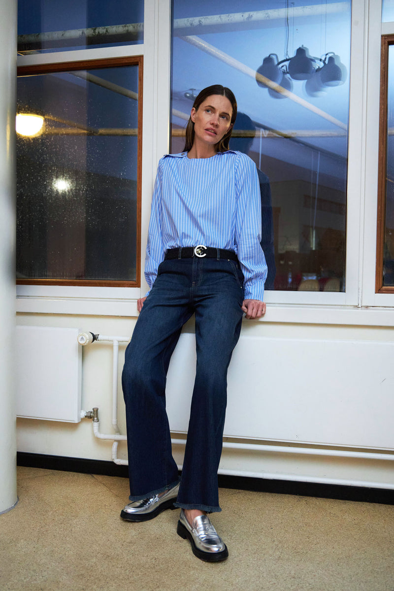 Coster Copenhagen JEANS WITH WIDE LEGS - PETRA FIT Pants Dark Blue Denim - 571