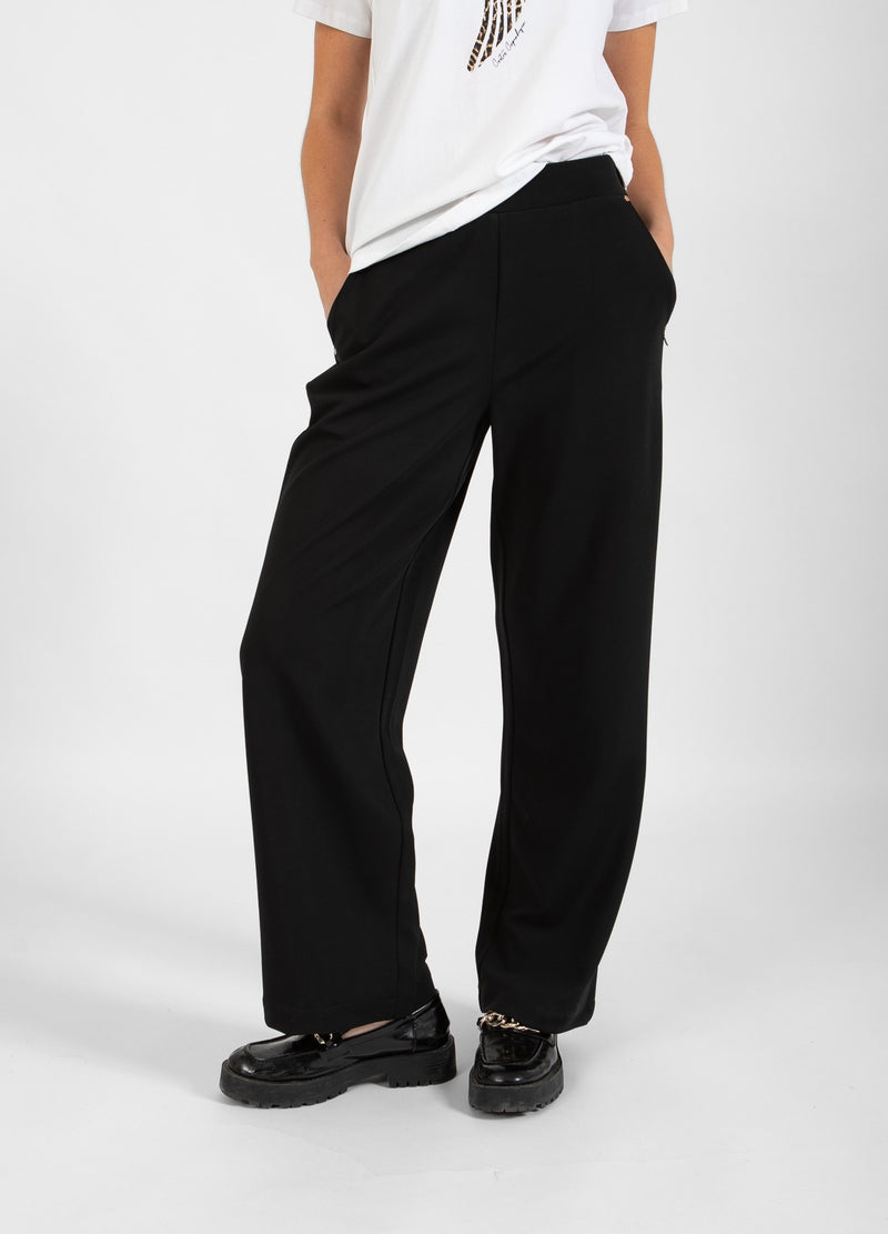 Coster Copenhagen JERSEY PANTS - SILLE FIT Pants Black - 100