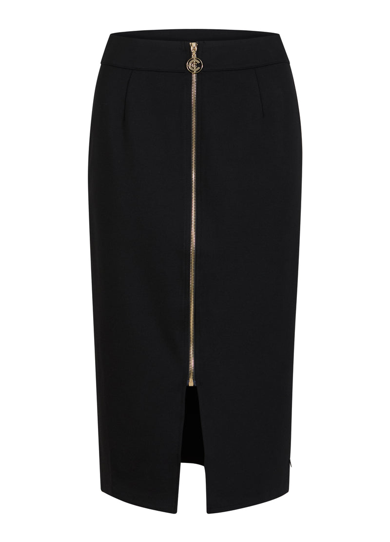 Coster Copenhagen JERSEY SKIRT WITH ZIPPER Skirt Black - 100