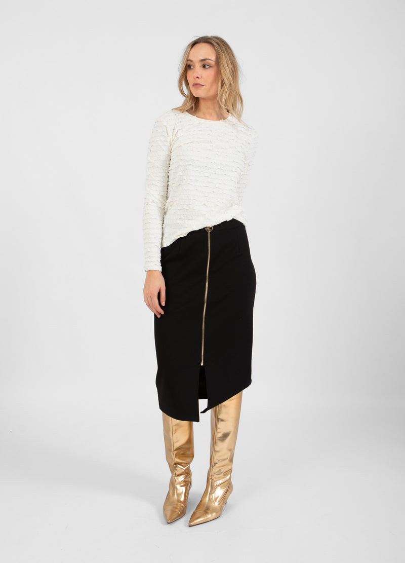 Coster Copenhagen JERSEY SKIRT WITH ZIPPER Skirt Black - 100