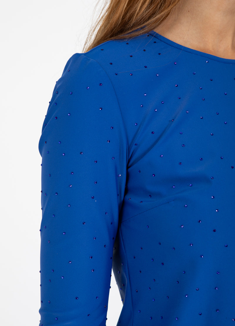 Coster Copenhagen JERSEY TOP WITH RHINESTONES Shirt/Blouse Rich blue - 583