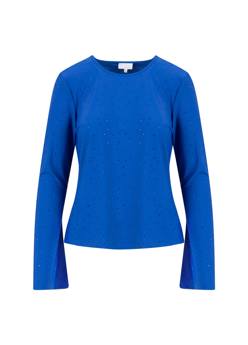 Coster Copenhagen JERSEY TOP WITH RHINESTONES Shirt/Blouse Rich blue - 583