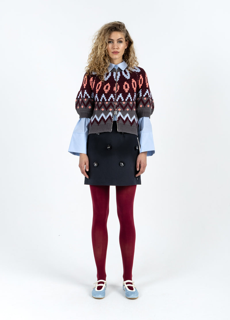 Coster Copenhagen KNITTED ZIPPER JACKET Knitwear Mix - 999