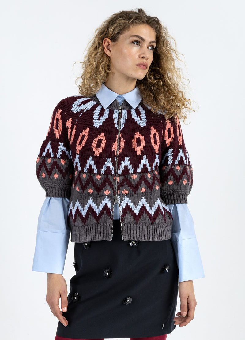 Coster Copenhagen KNITTED ZIPPER JACKET Knitwear Mix - 999