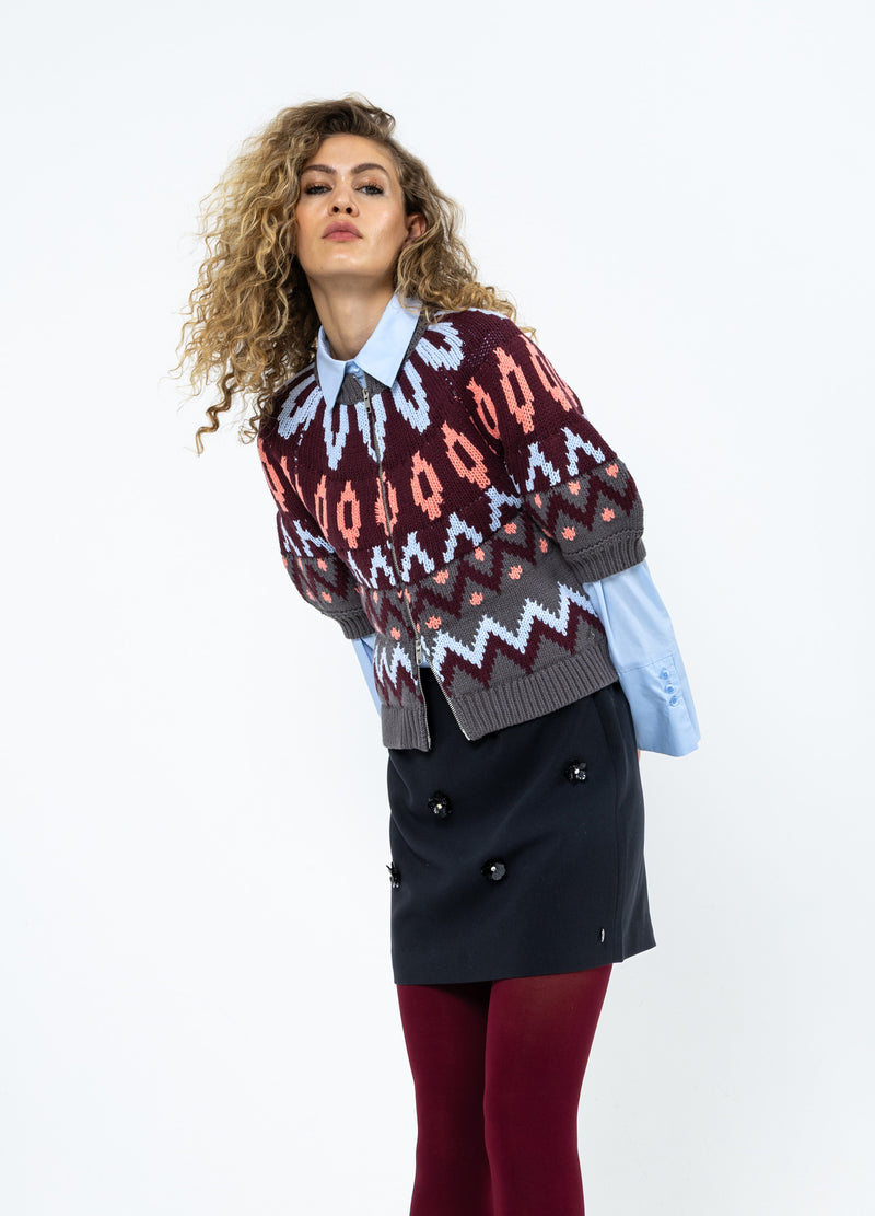 Coster Copenhagen KNITTED ZIPPER JACKET Knitwear Mix - 999