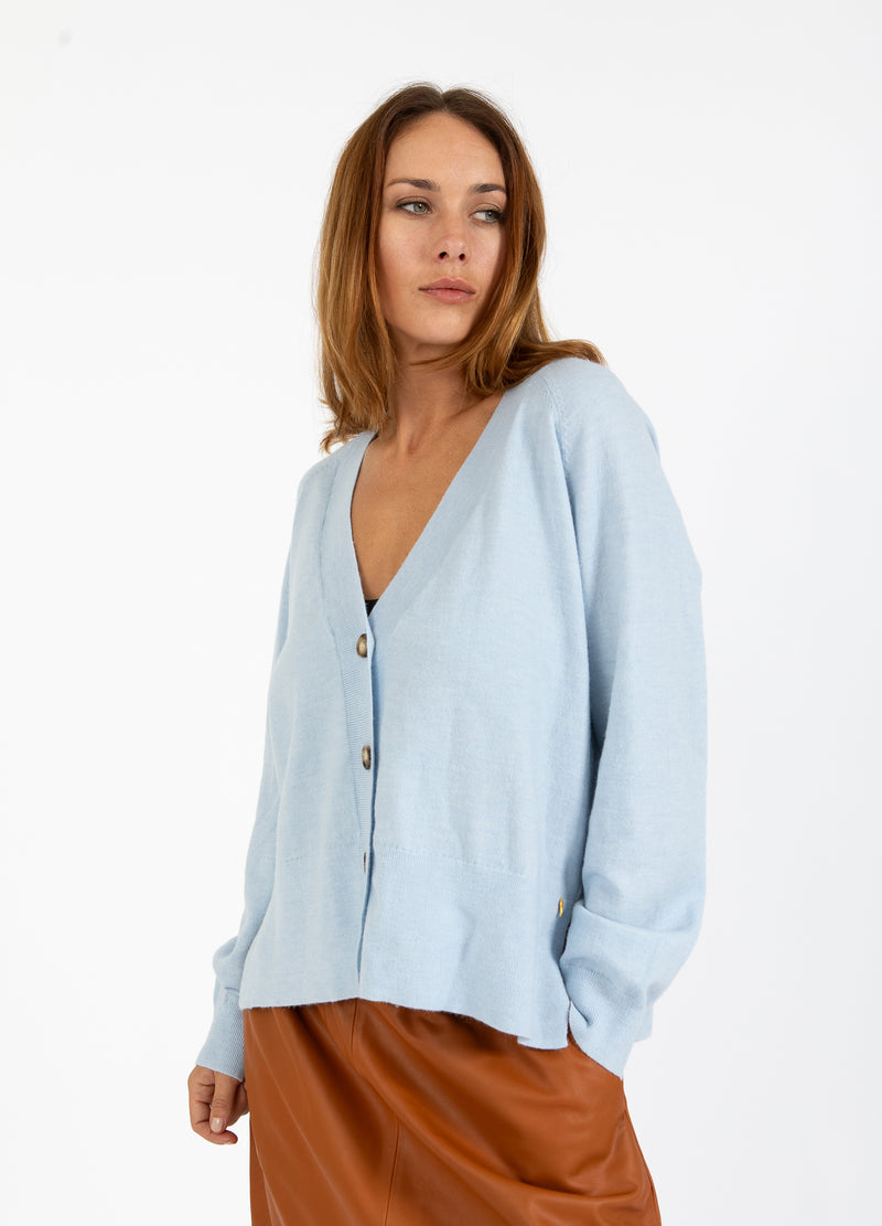 Coster Copenhagen KNIT CARDIGAN - COMFY KNIT Knitwear Ice blue - 544