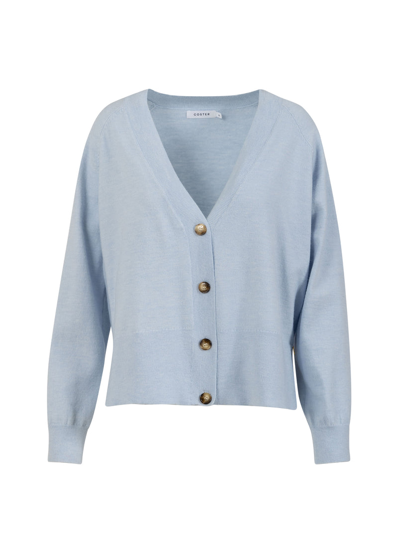 Coster Copenhagen KNIT CARDIGAN - COMFY KNIT Knitwear Ice blue - 544