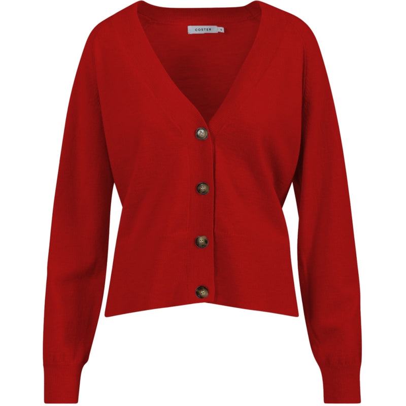 Coster Copenhagen KNIT CARDIGAN - COMFY KNIT Knitwear Scarlet red - 618