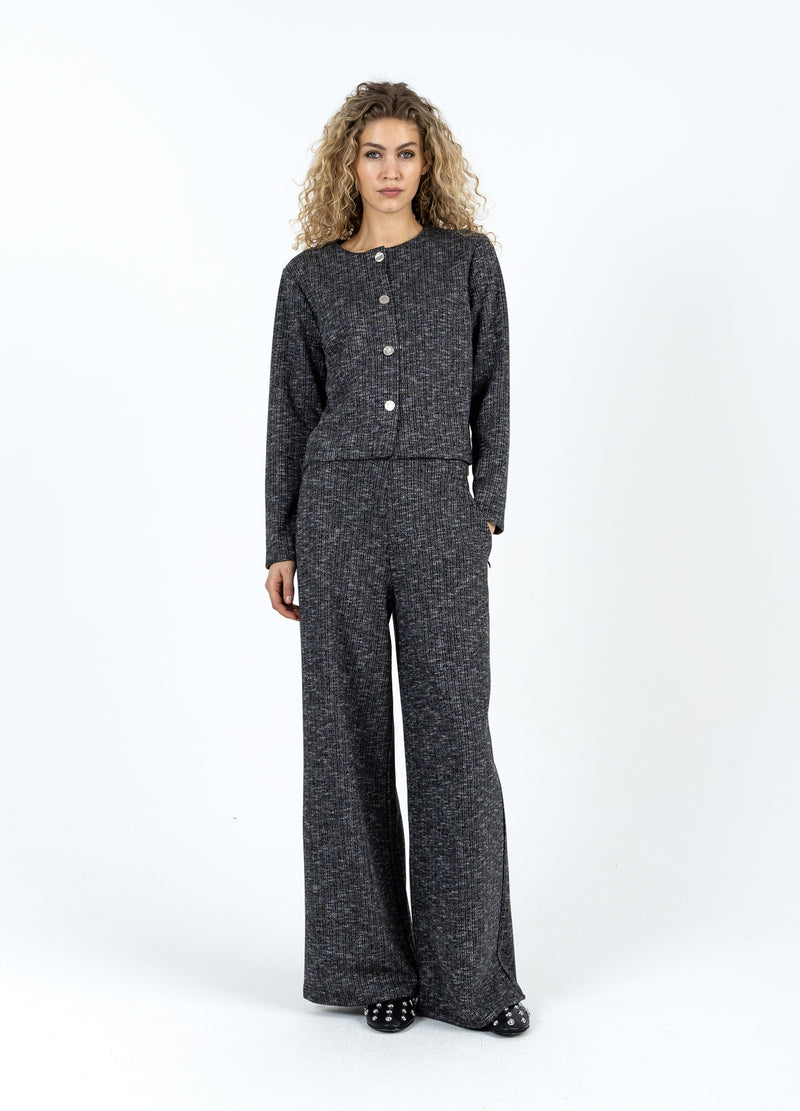 Coster Copenhagen KNIT JACKET WITH BUTTONS Knitwear Black/grey mix - 106