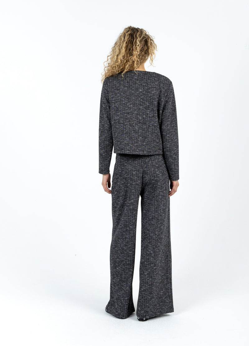 Coster Copenhagen KNIT JACKET WITH BUTTONS Knitwear Black/grey mix - 106