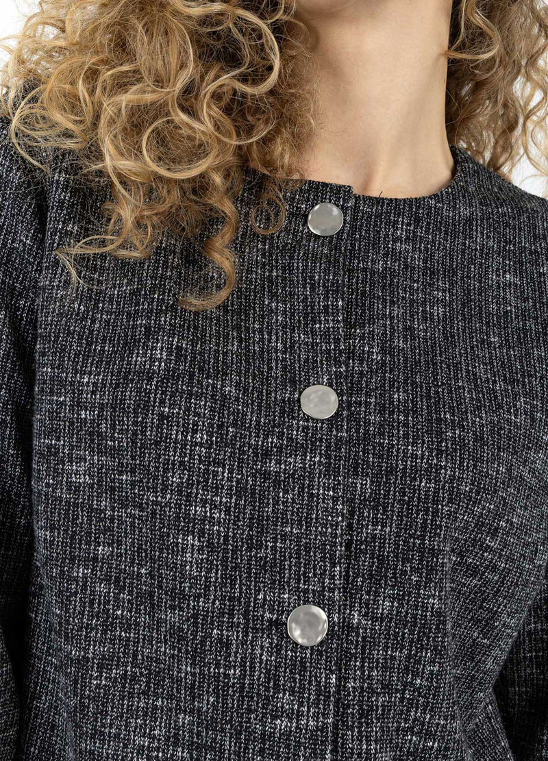 Coster Copenhagen KNIT JACKET WITH BUTTONS Knitwear Black/grey mix - 106