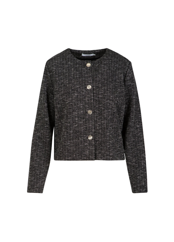 Coster Copenhagen KNIT JACKET WITH BUTTONS Knitwear Black/grey mix - 106