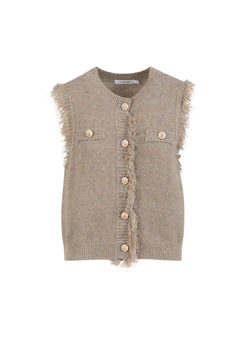 Coster Copenhagen KNIT VEST Knitwear Sand/lurex - 360