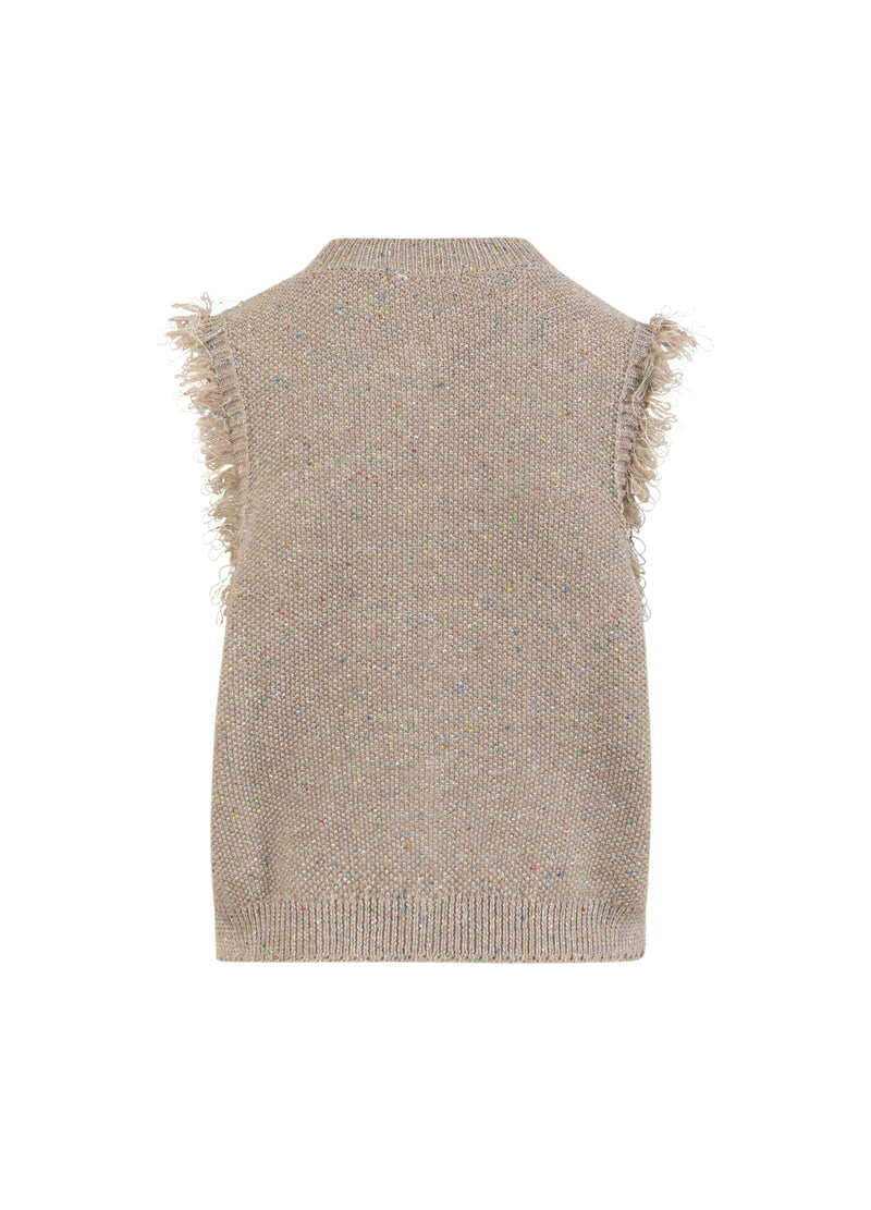 Coster Copenhagen KNIT VEST Knitwear Sand/lurex - 360