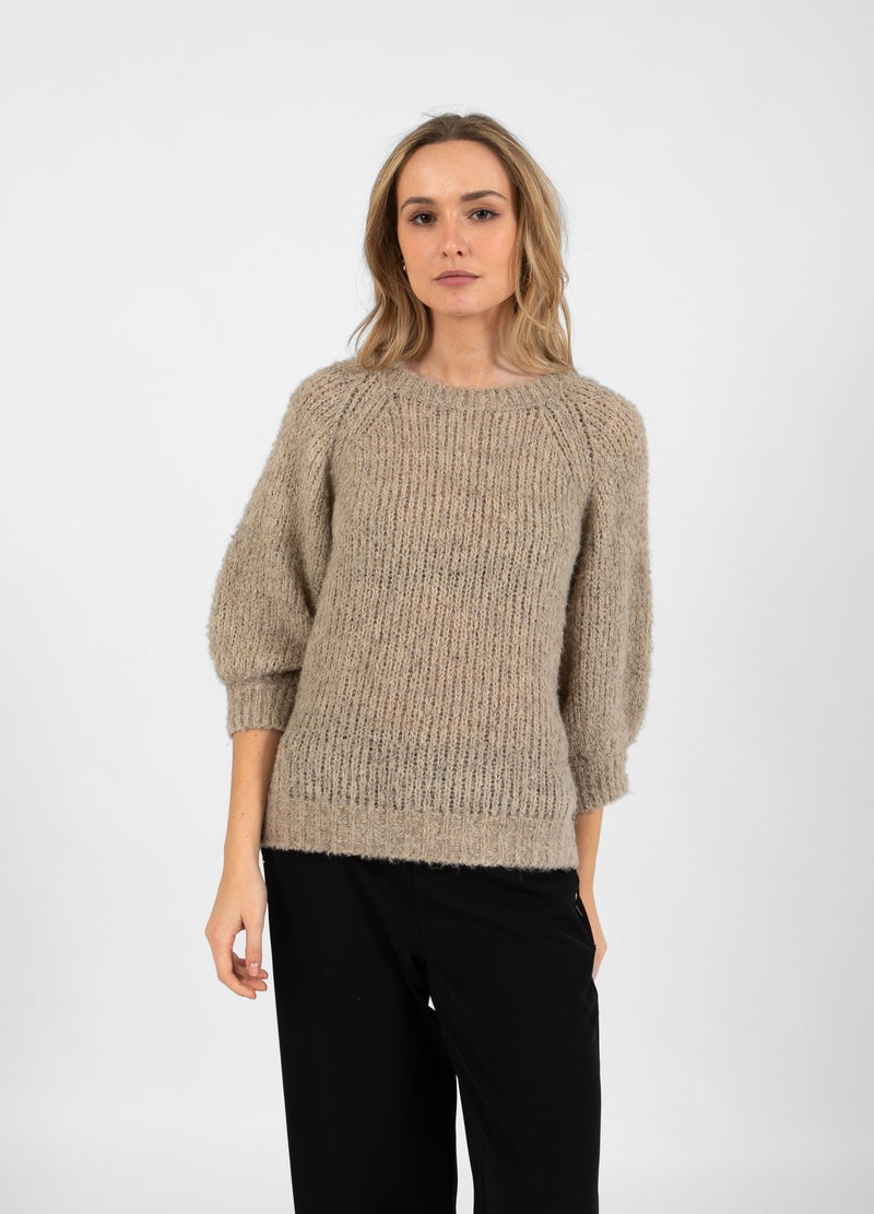 Coster Copenhagen KNIT WITH BALLOON SLEEVES Knitwear Pale sand - 885