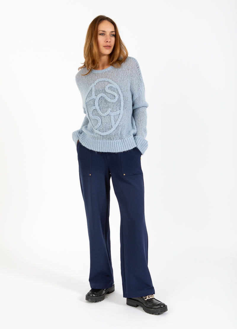 Coster Copenhagen KNIT WITH COSTER EMBLEM Knitwear Ice blue - 544