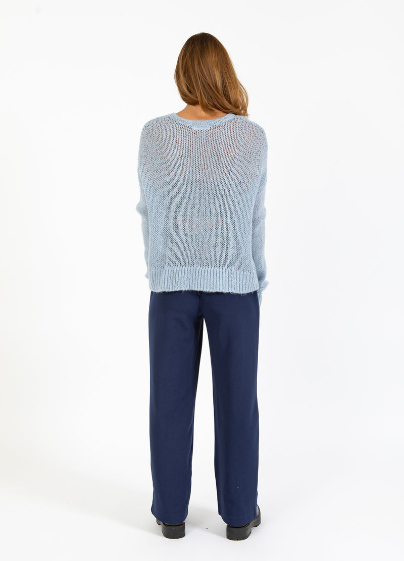 Coster Copenhagen KNIT WITH COSTER EMBLEM Knitwear Ice blue - 544