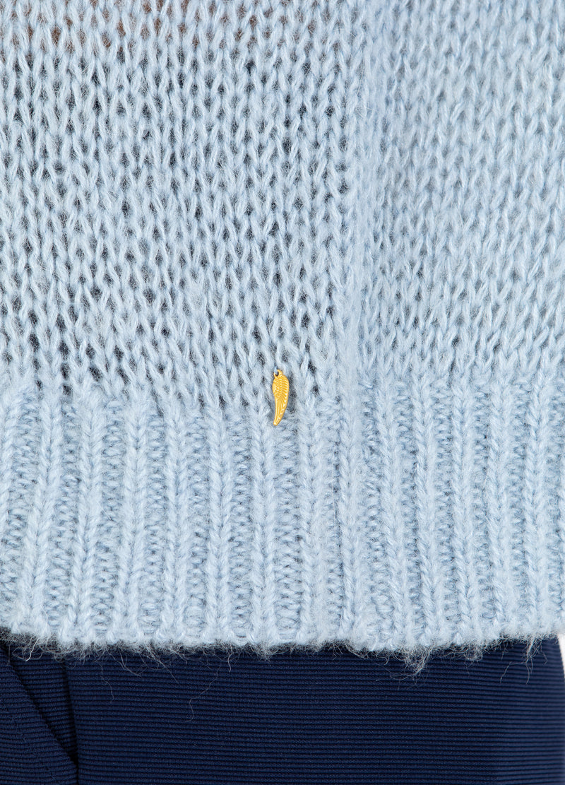 Coster Copenhagen KNIT WITH COSTER EMBLEM Knitwear Ice blue - 544