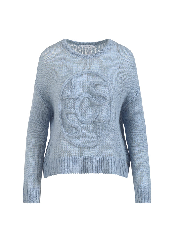 Coster Copenhagen KNIT WITH COSTER EMBLEM Knitwear Ice blue - 544