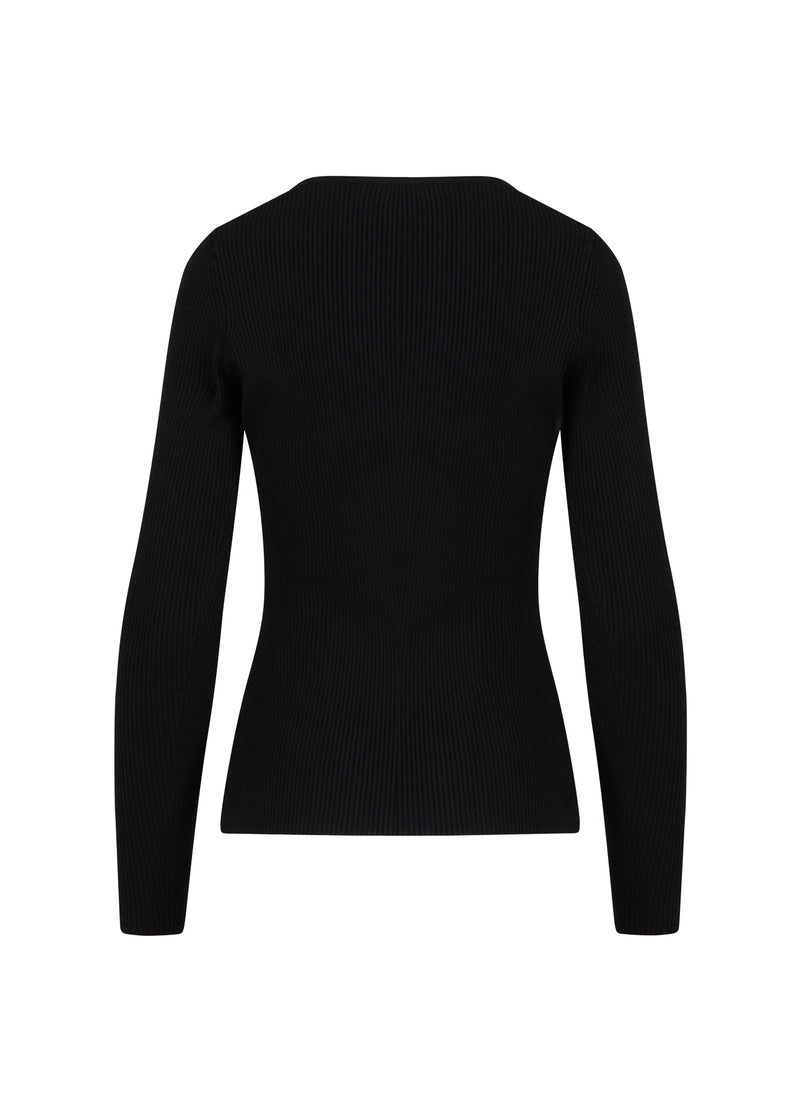 Coster Copenhagen KNIT WITH HEART SHAPE NECK Knitwear Black - 100