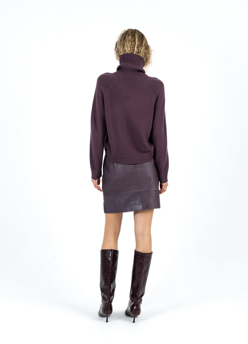 Coster Copenhagen KNIT WITH HIGH NECK IN COTTON Knitwear Bordeaux - 653