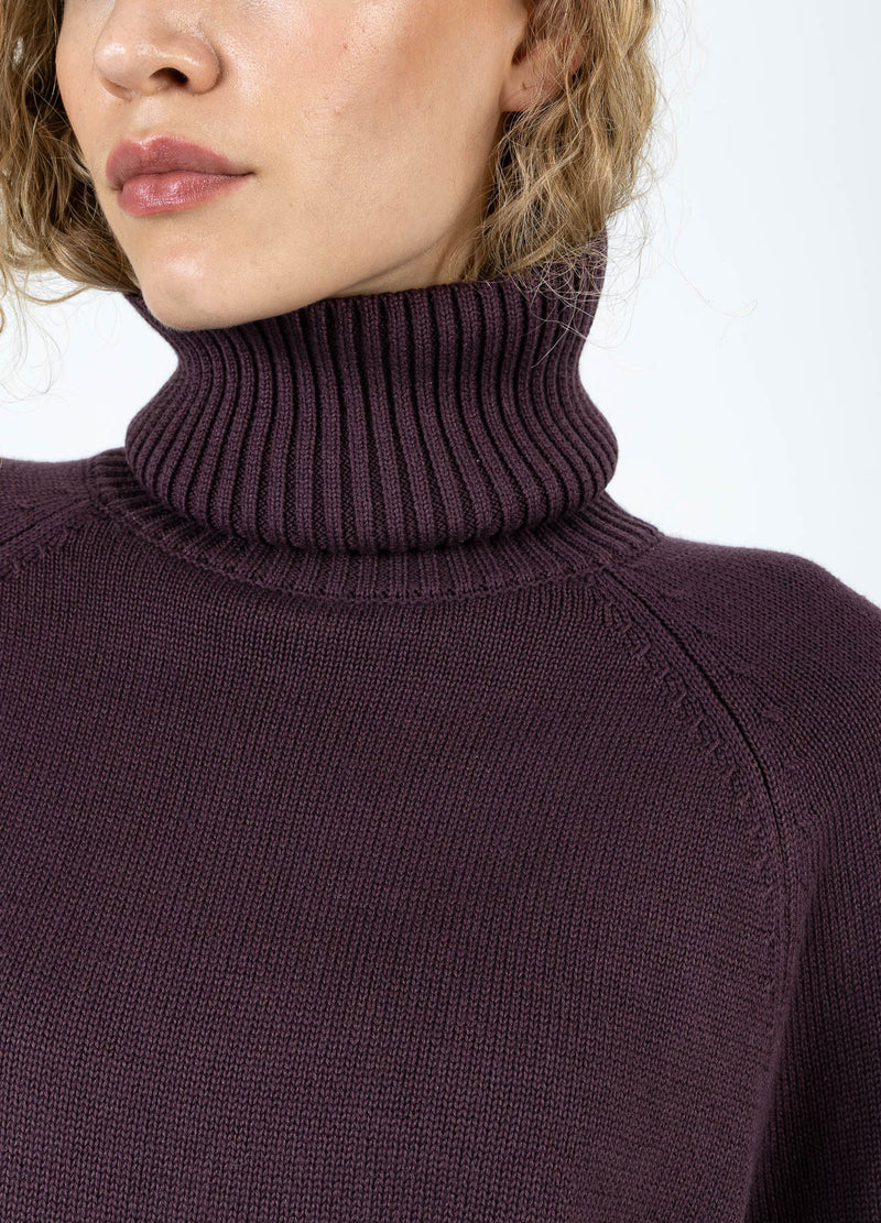 Coster Copenhagen KNIT WITH HIGH NECK IN COTTON Knitwear Bordeaux - 653