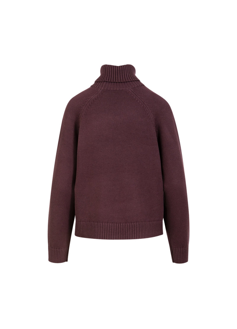Coster Copenhagen KNIT WITH HIGH NECK IN COTTON Knitwear Bordeaux - 653