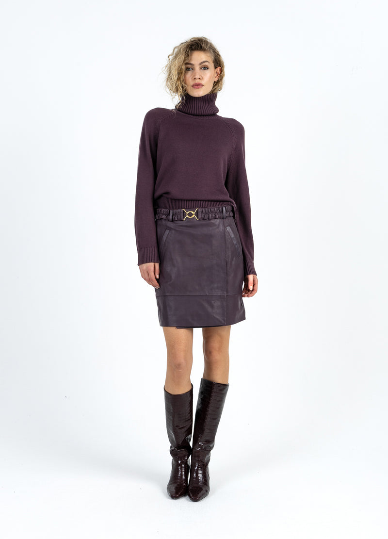Coster Copenhagen KNIT WITH HIGH NECK IN COTTON Knitwear Bordeaux - 653