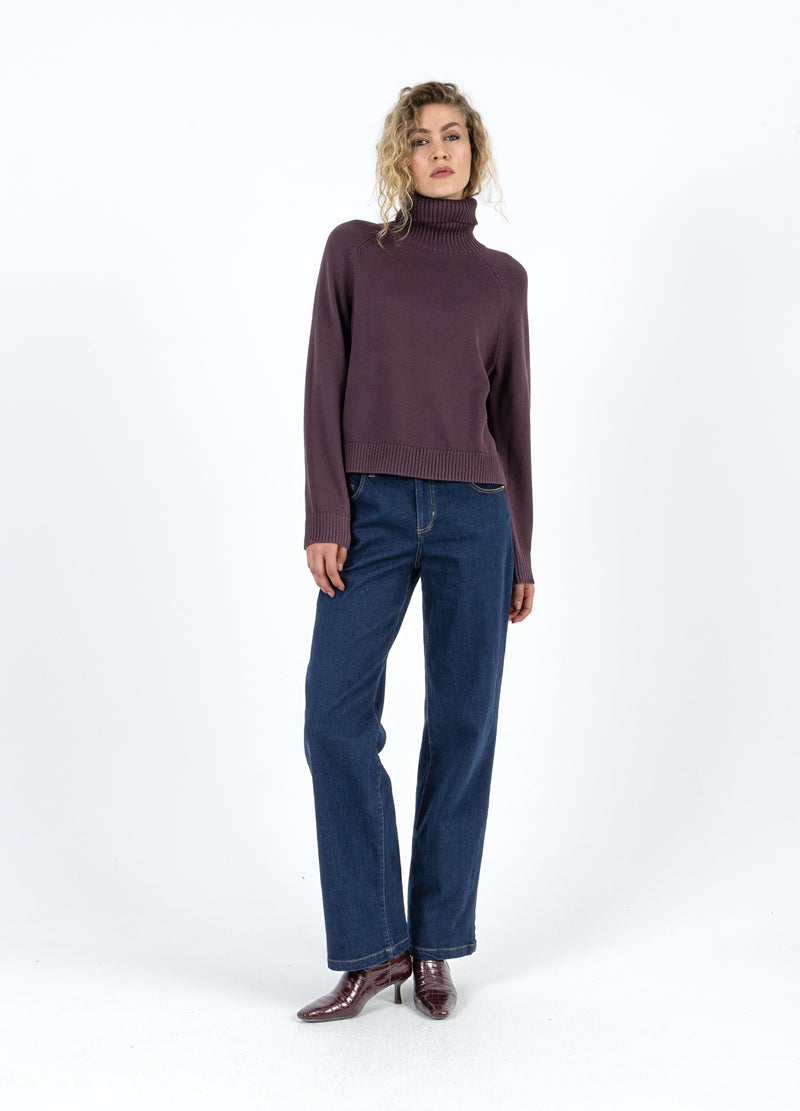 Coster Copenhagen KNIT WITH HIGH NECK IN COTTON Knitwear Bordeaux - 653