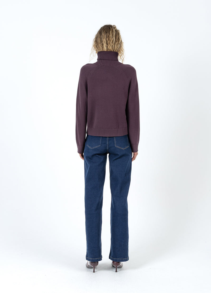 Coster Copenhagen KNIT WITH HIGH NECK IN COTTON Knitwear Bordeaux - 653