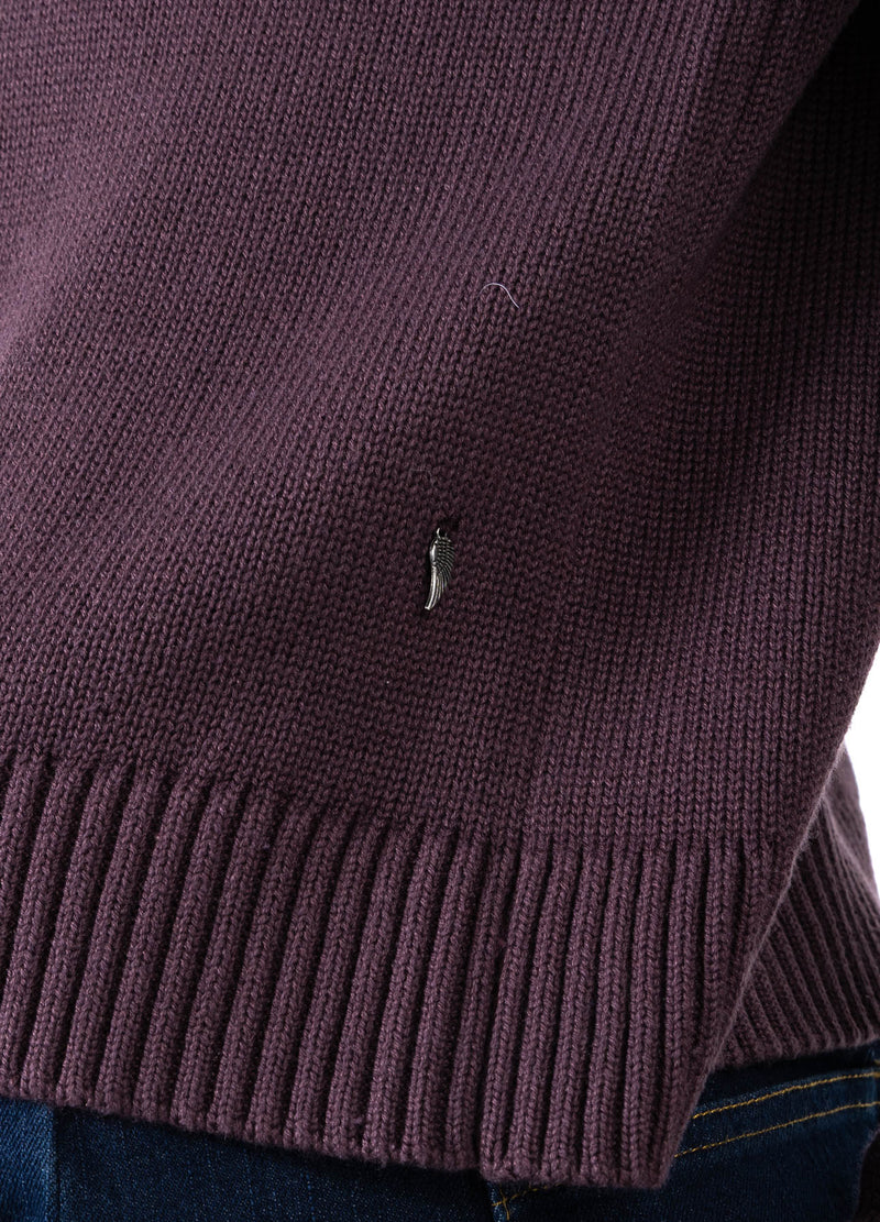 Coster Copenhagen KNIT WITH HIGH NECK IN COTTON Knitwear Bordeaux - 653