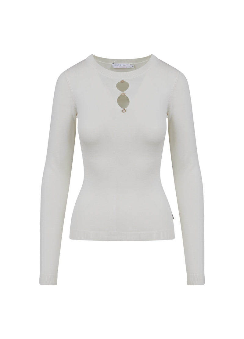 Coster Copenhagen KNIT WITH KEYHOLES Knitwear Creme - 241