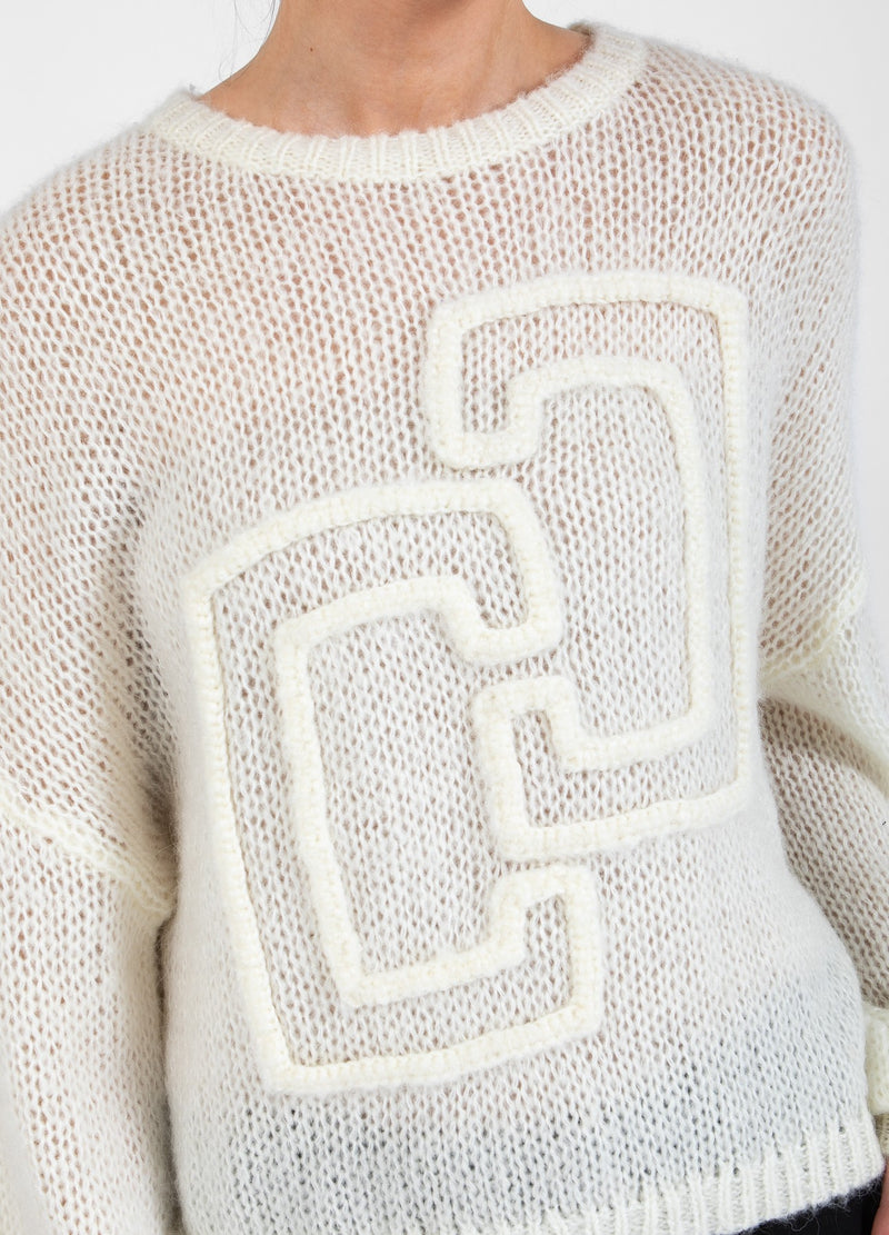 Coster Copenhagen KNIT WITH LARGE EMBLEM Knitwear Creme - 241