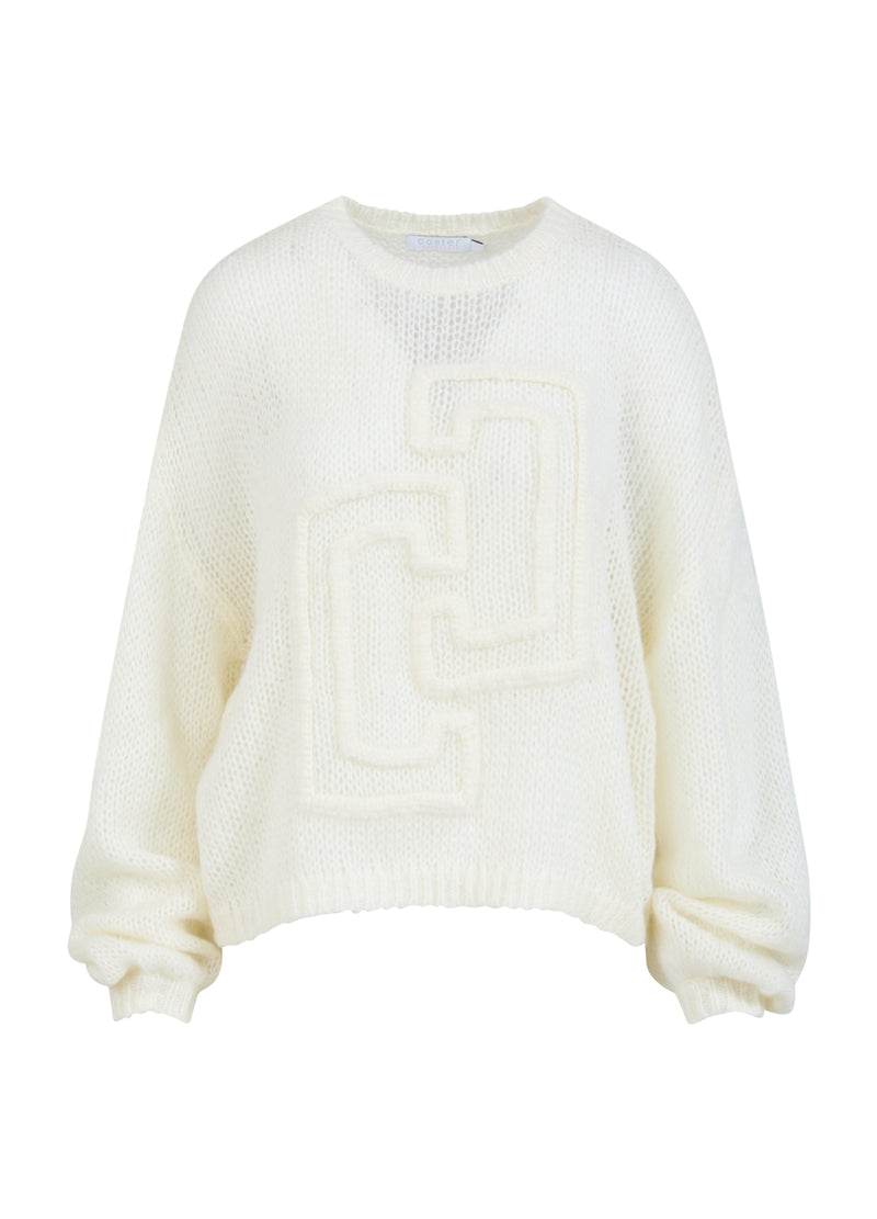 Coster Copenhagen KNIT WITH LARGE EMBLEM Knitwear Creme - 241