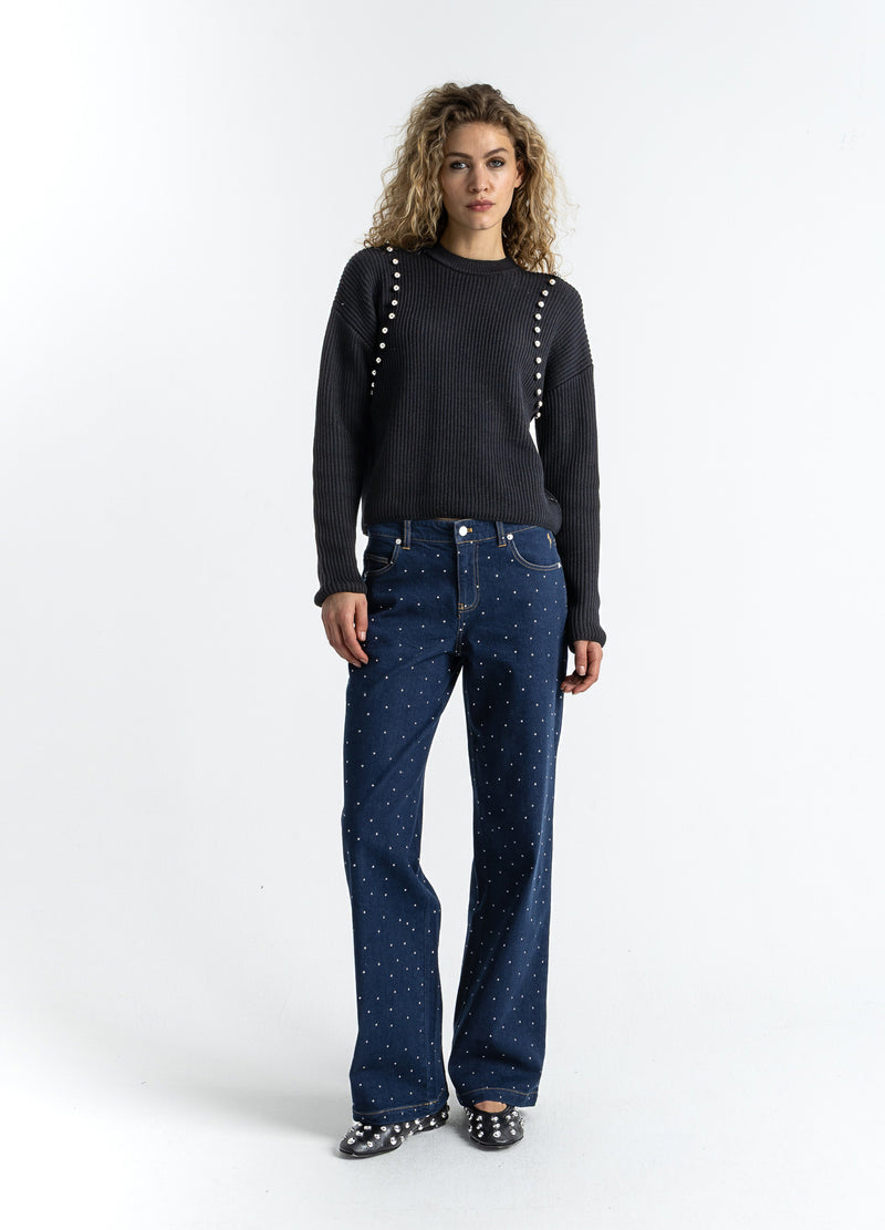 Coster Copenhagen KNIT WITH SILVER BEADS Knitwear Black - 100