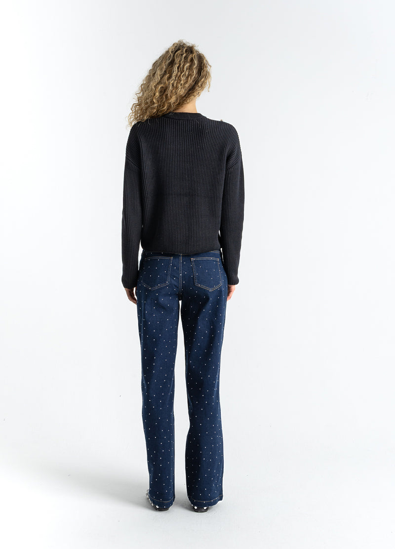 Coster Copenhagen KNIT WITH SILVER BEADS Knitwear Black - 100